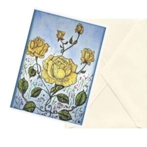 Victorian Yellow Roses Watercolor
