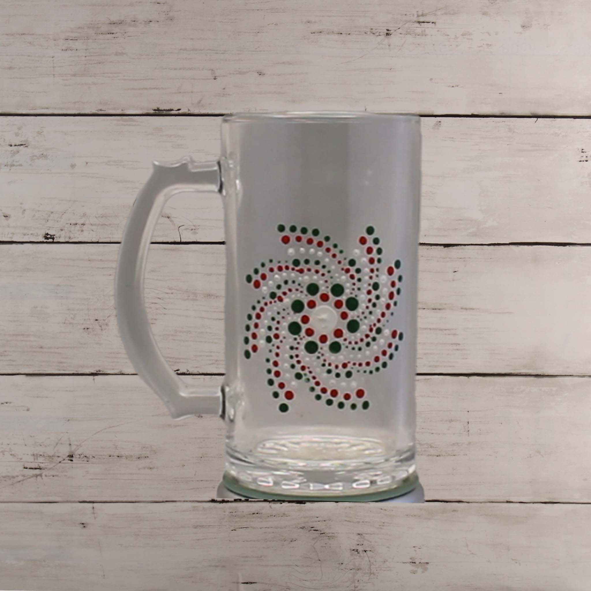 Glass mug-christmas inspired spiral Glass mug-christmas inspired spiral