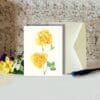 Golden Yellow Roses Floral Art Greeting Card - Image 2