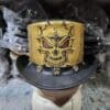 Gothic Red Eye Skull Gold Edition Mens Leather Top Hat - Image 3