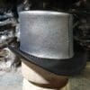Gothic Red Eye Skull Mens Black Leather Top Hat - Image 5