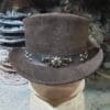 Gothic Skeleton Skull Star Suede Leather Top Hat - Image 5