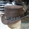 Gothic Skeleton Skull Star Suede Leather Top Hat - Image 3