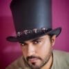 Stovepiper Black Leather Top Hat - Image 6