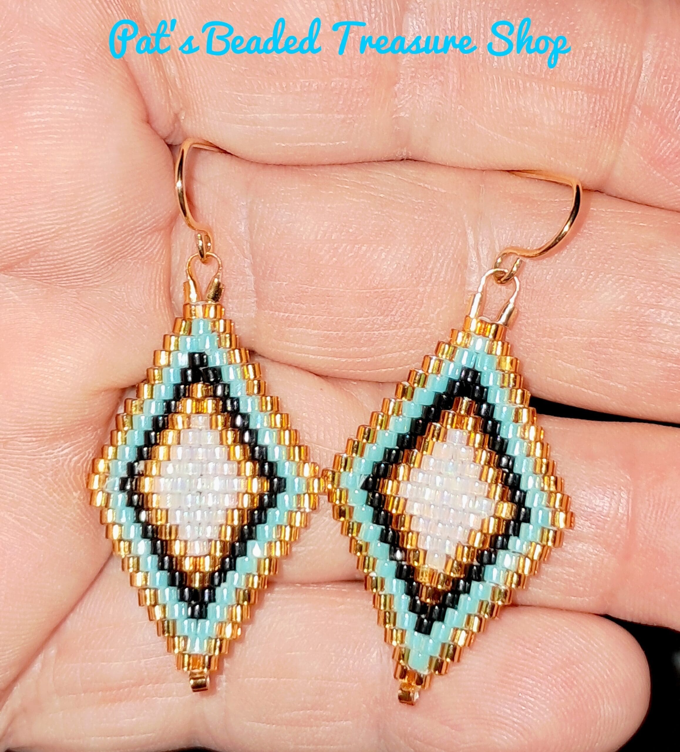 Handmade diamond shaped earrings Handmade diamond shaped earrings 3