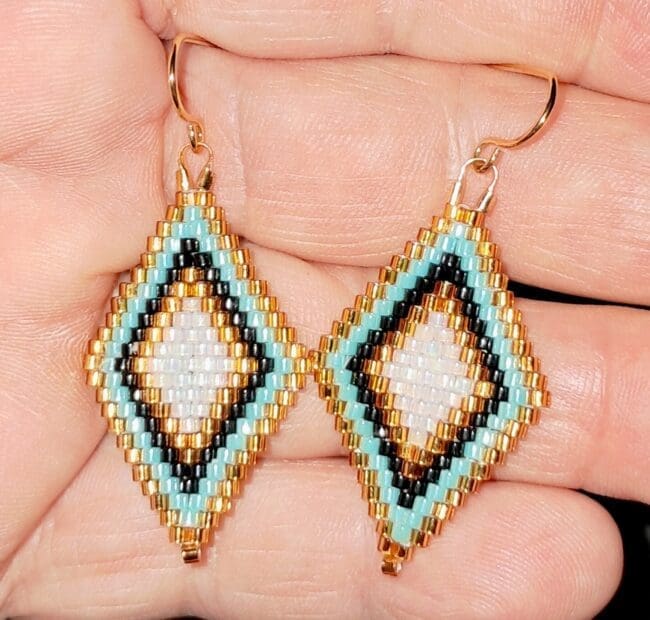 Handmade diamond shaped earrings Handmade diamond shaped earrings