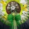 Handmade Green and White Easter Wreath - Image 4