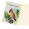 Happy Holidays 2 Birds Watercolor Nature Art Note Card Boxed Set of 6 Assorted Designs CLEARANCE Limited Stock - Image 2
