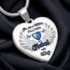 I'm a Wife to a Husband with Wings -Personalized Memorial Necklace for Wife - Image 7