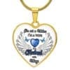 I'm a Wife to a Husband with Wings -Personalized Memorial Necklace for Wife - Image 3