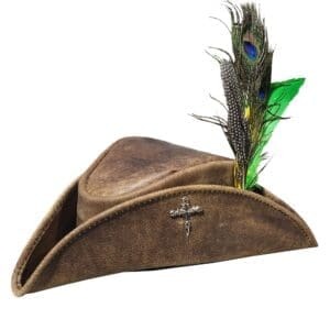 Lady maria inspired brown leather hat