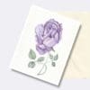 Lavender Rose Floral Art Greeting Card