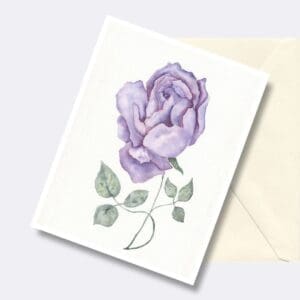 Lavender Rose Floral Art Greeting Card