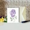 Lavender Rose Floral Art Greeting Card - Image 2