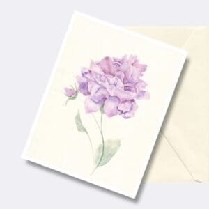 Lilac Rose Floral Art Greeting Card