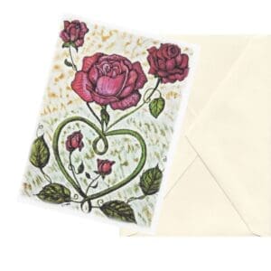 Love Rose 4 Watercolor Floral Art Note Card