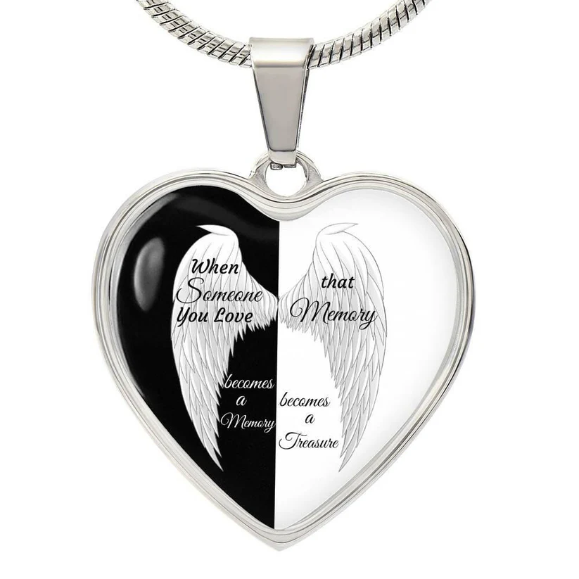 Luxury heart pendant necklace when someone you love is in heaven becomes a memory that memory becomes a treasure Luxury heart pendant necklace