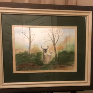 Painting of a Buck and A Doe