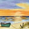 Majestic Sunset and Boat on the Beach - Image 2