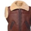 Men's Brown Shearling Leather Vest - Image 2