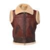 Men's Brown Shearling Leather Vest