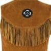 Native American Western Cowboy Suede Leather Fringe Waistcoat - Image 4
