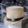 Native Indian Head Band El Dorado Suede Leather Top Hat - Image 2