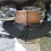 Outback Snake Textured Black Leather Cowboy Hat - Image 6