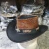 Outback Snake Textured Black Leather Cowboy Hat - Image 2