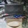 Patriotic Biker Black Leather Short Top Hat - Image 4