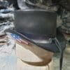 Patriotic Biker Black Leather Short Top Hat - Image 5