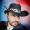 Patriotic Eagle Black Leather Cowboy Hat - Image 9