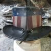 Patriotic Eagle Black Leather Top Hat - Image 6