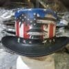 Patriotic Eagle Black Leather Top Hat - Image 3