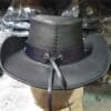 Patriotic Eagle Black Leather Cowboy Hat - Image 7