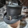 Peacekeeper Black Leather Top Hat - Image 2