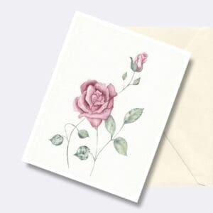 Petite Rose Buds Floral Art Greeting Card