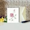 Petite Rose Buds Floral Art Greeting Card - Image 2
