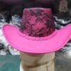 Pink Leather Western Cowgirl Hat - Image 3