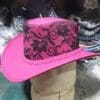 Pink Leather Western Cowgirl Hat - Image 2