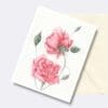 Pink Roses Floral Art Greeting Card