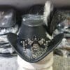 Pirate Black Leather Hat - Image 3