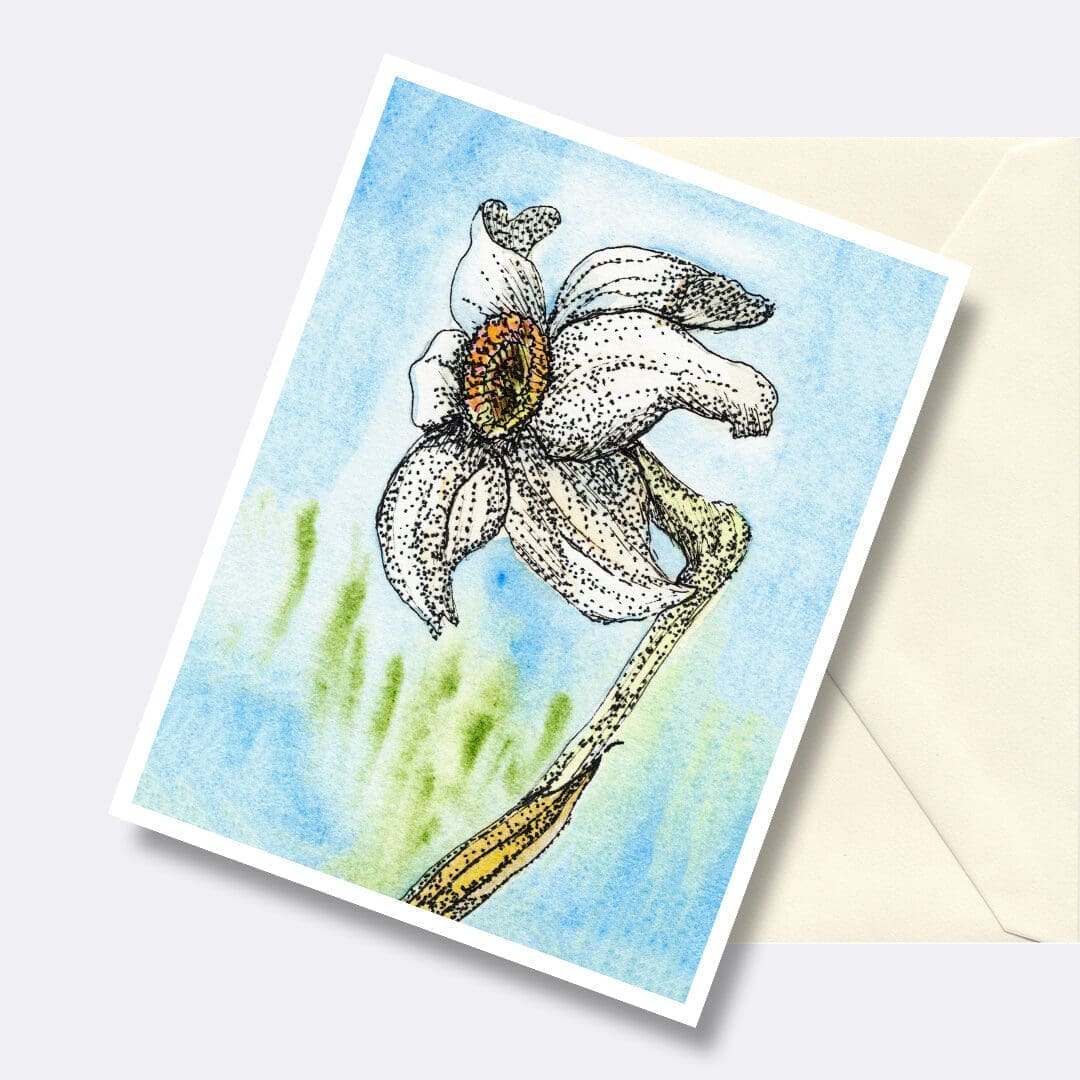 Poet song daffodil floral art greeting card Poet song daffodil floral art greeting card