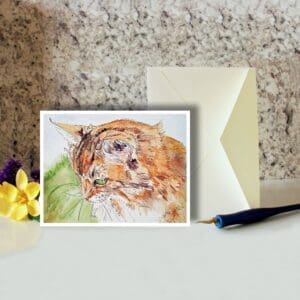 Princess Outdoors Cat Watercolor Art
