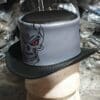 Gothic Red Eye Skull Gold Edition Mens Leather Top Hat - Image 9