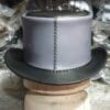 Gothic Red Eye Skull Gold Edition Mens Leather Top Hat - Image 12