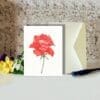 Red Rose Floral Art Greeting Card - Image 2
