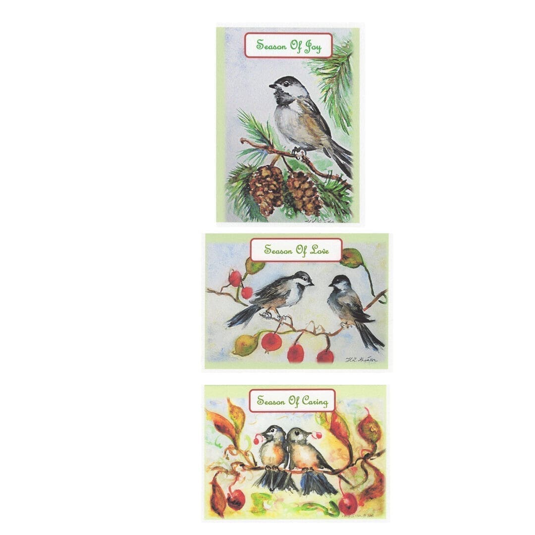 Retro season of 2 watercolor art note card boxed set of 6 cards 3 designs clearance limited stock Retro season of 2 watercolor art