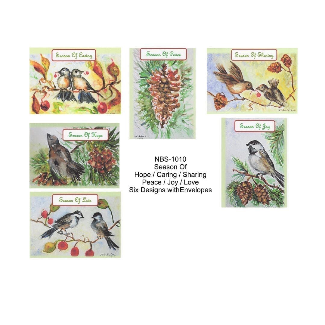 Retro season of watercolor art note card boxed set of 6 assorted designs clearance limited stock Retro season of watercolor art