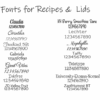 fonts for baking pans